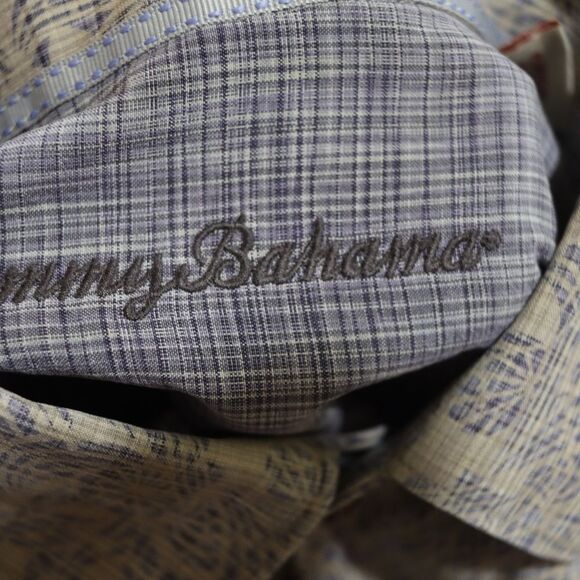 Tommy Bahama Gray Casual Button Down Shirt Silk Flip Cuff Small - Picture 11 of 12